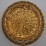 Vintage braided metal wire basket