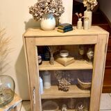 Raw wood display cabinet
