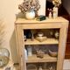 Raw wood display cabinet