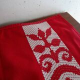 Lot 6 serviettes de table 46 x 42 rouges et blanches en coton