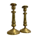 Paire de chandeliers Empire en bronze doré vers 1850-1880