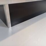 Vintage granite, chrome metal and black melamine coffee table with bar