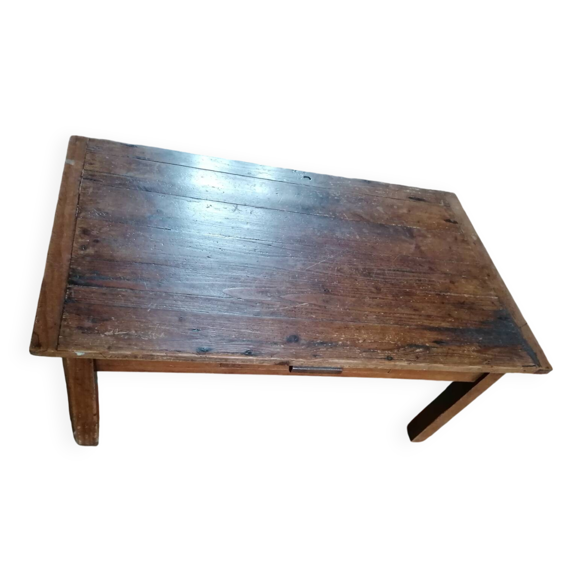 Solid wood coffee table with drawer