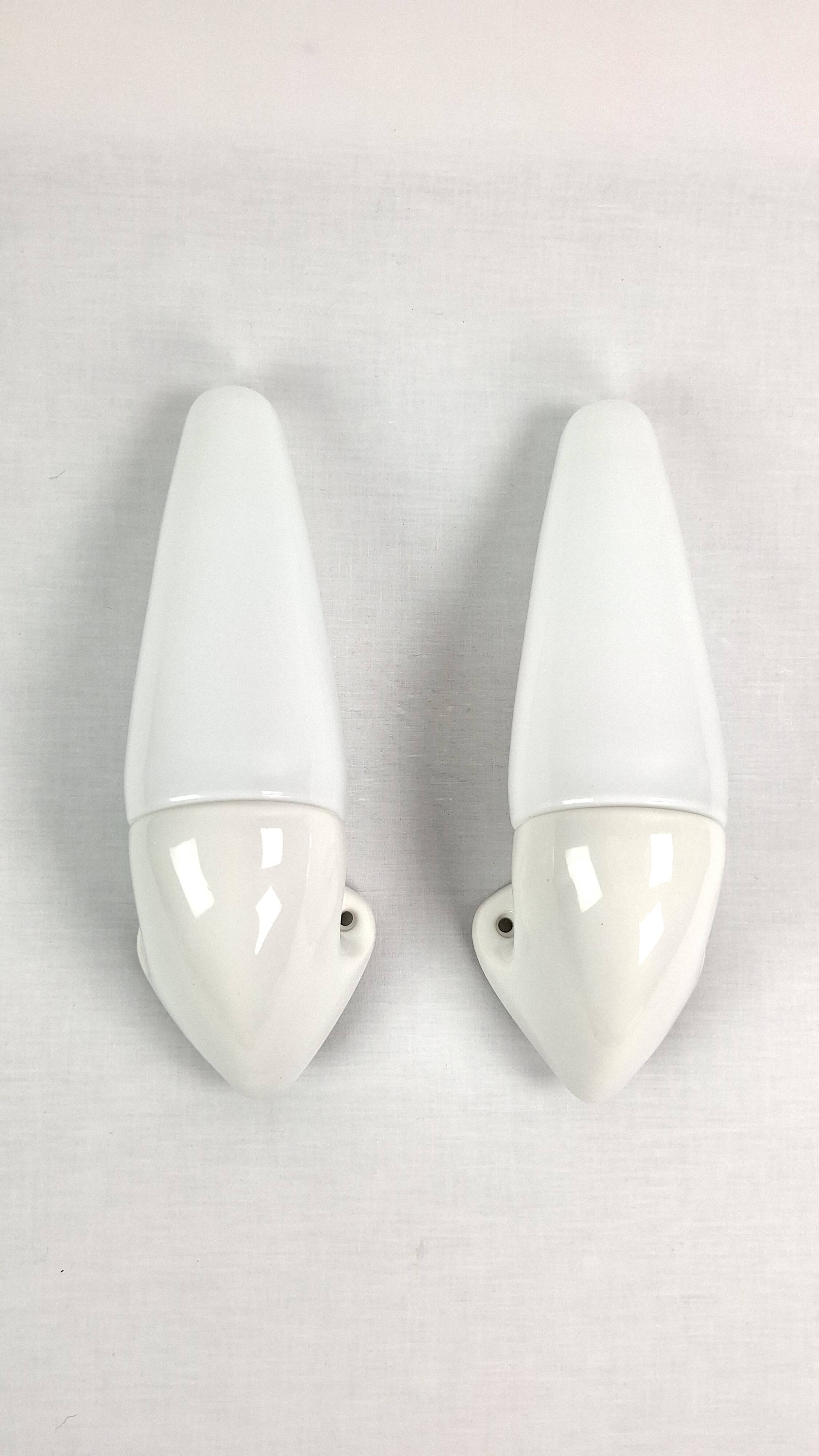Pair of Art Deco ceramic wall lights by S.Bernadotte