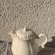 Digoin sarreguemines earthenware tea set consisting of 15 pieces antique cream