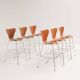 Bar stool Series 7 3187 in wood by Arne Jacobsen for Fritz Hansen