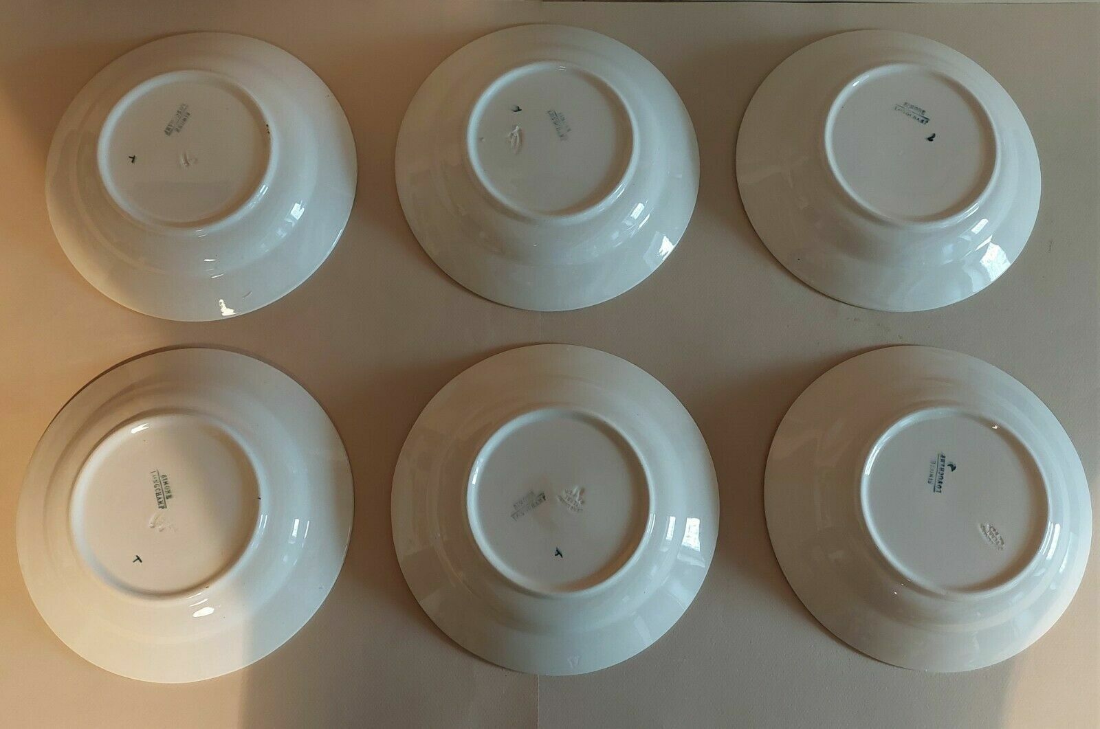 Hollow plates series of six earthenware from Longchamp décor Simone