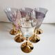 Ensemble de 6 verres à vin à tige en or irisé arlequin du milieu du siècle