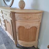 Low buffet in renovated solid cherry wood – Revisited Louis XV style – 250 cm