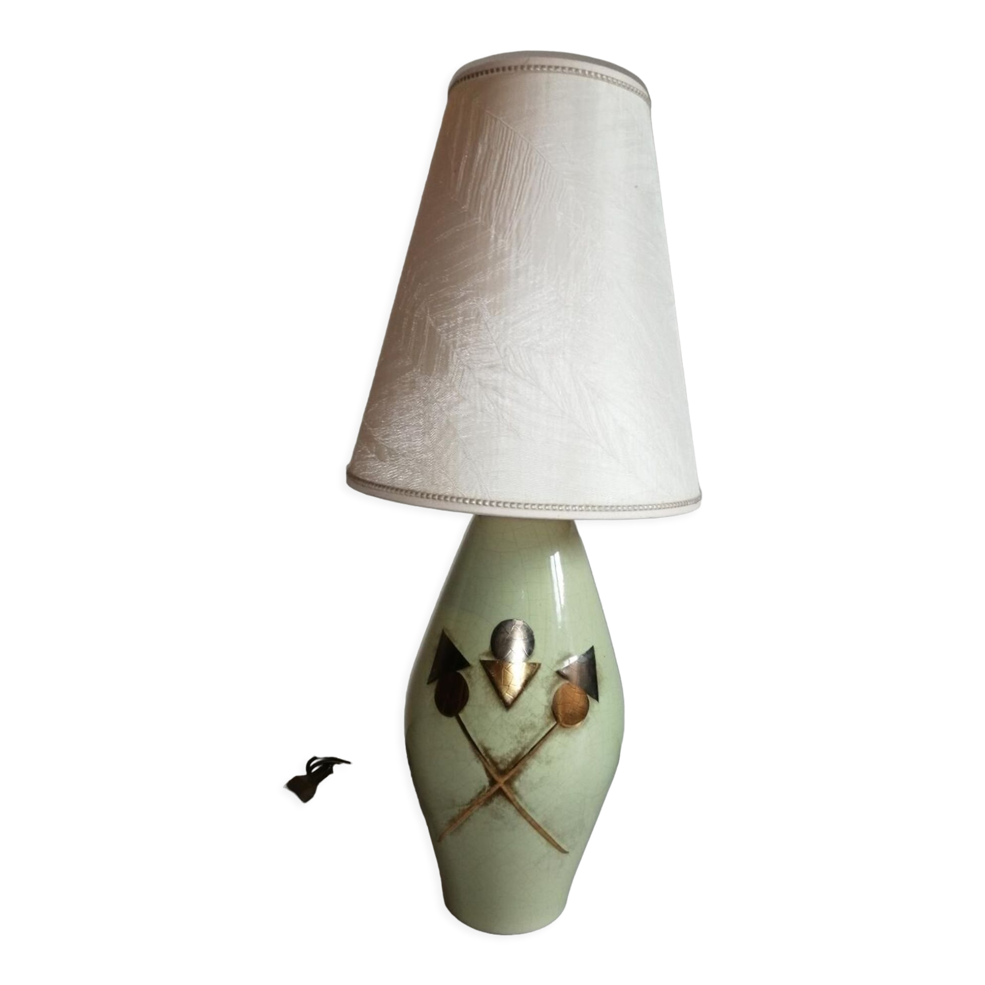 Lamp signed Louis Drimmer in earthenware