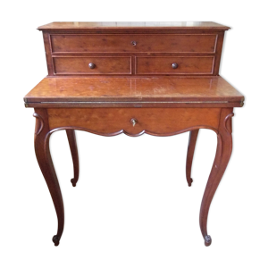 bureau à gradin en acajou époque Louis-Philippe XIX ème siècle, bureau formant table à jeux