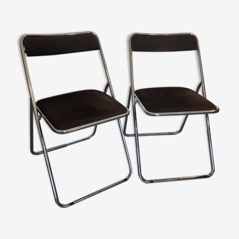 Duo de chaises pliante chrome