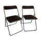 Pair of folding chairs chrome