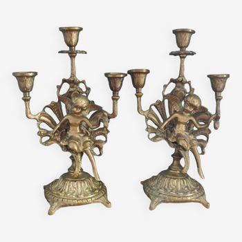 Old bronze candlesticks