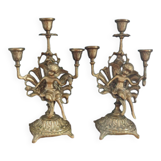 Old bronze candlesticks