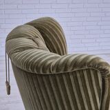 1960s, Danish highback relax armchair, original condition, green furniture velour.