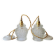 Duo of molded glass pendant lights