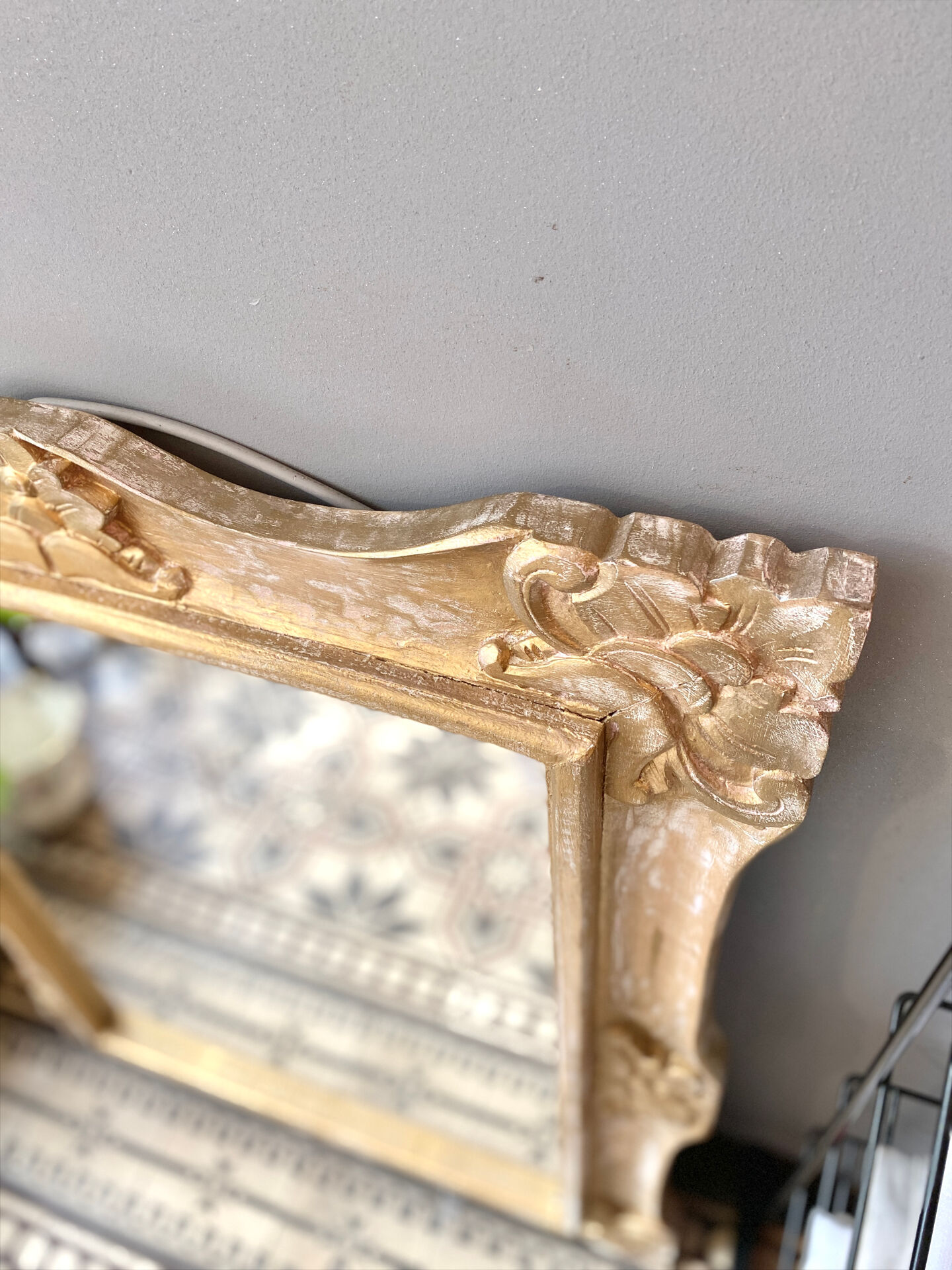 Large gilded wooden mirror