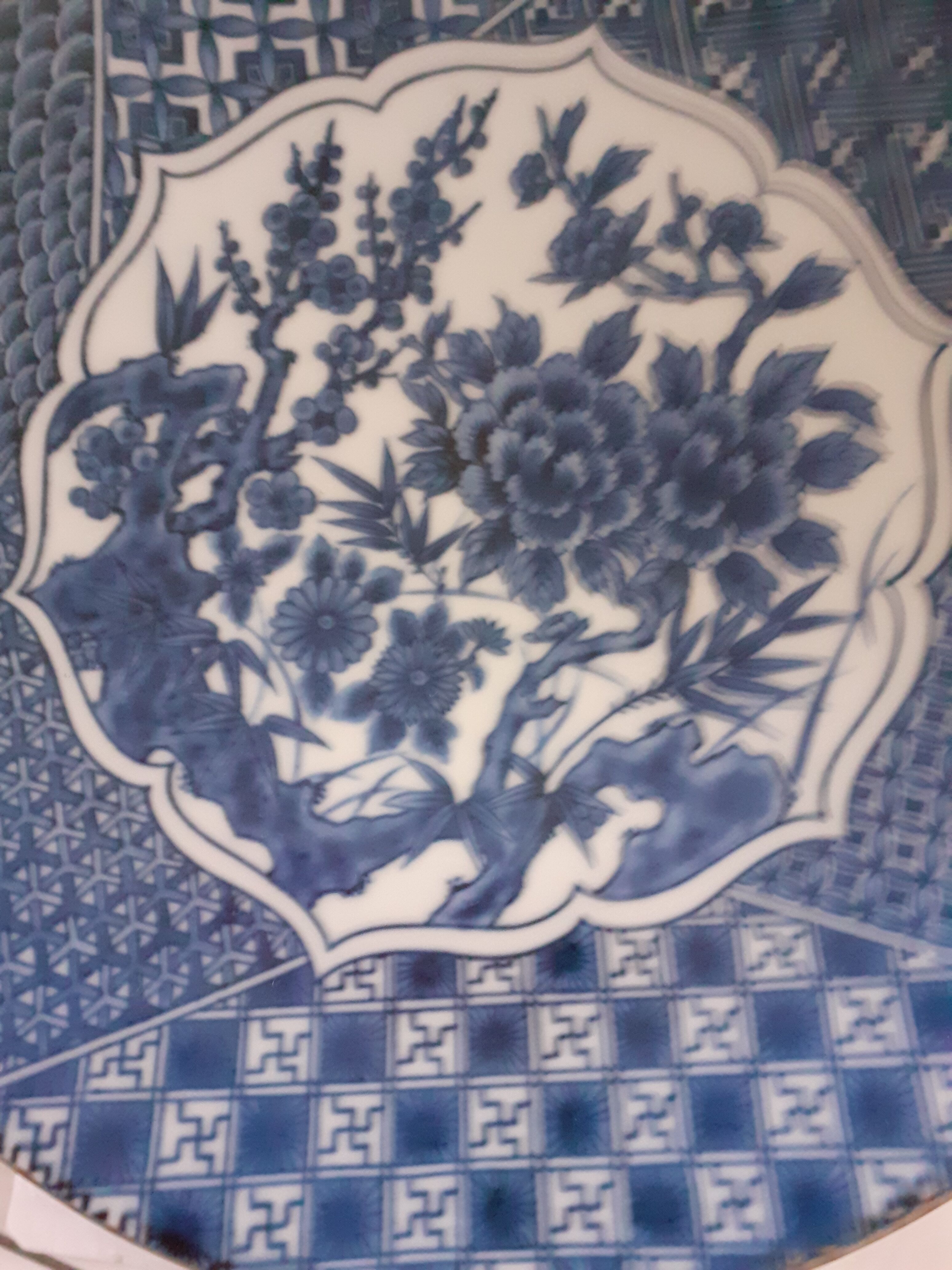 Old dish Imari. White-blue. TB state.