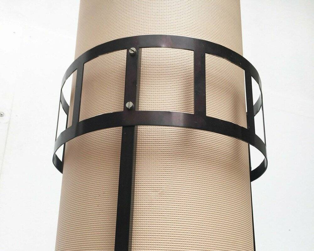 Mid-century tripod rocket floor lamp from the GDR of East Germany by Leuchtenbau Saller, 1960s.