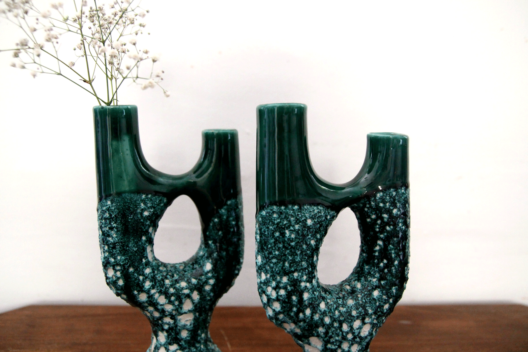 Vintage asymmetrical candlesticks