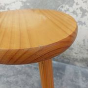 Pair of vintage pine tripod stools