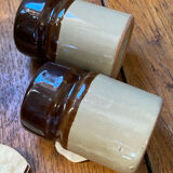 Salière et poivrier en grès vernissé, années 70