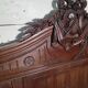 Antique solid oak headboard