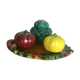 Salière poivrière moutardier Vallauris, barbotine, céramique