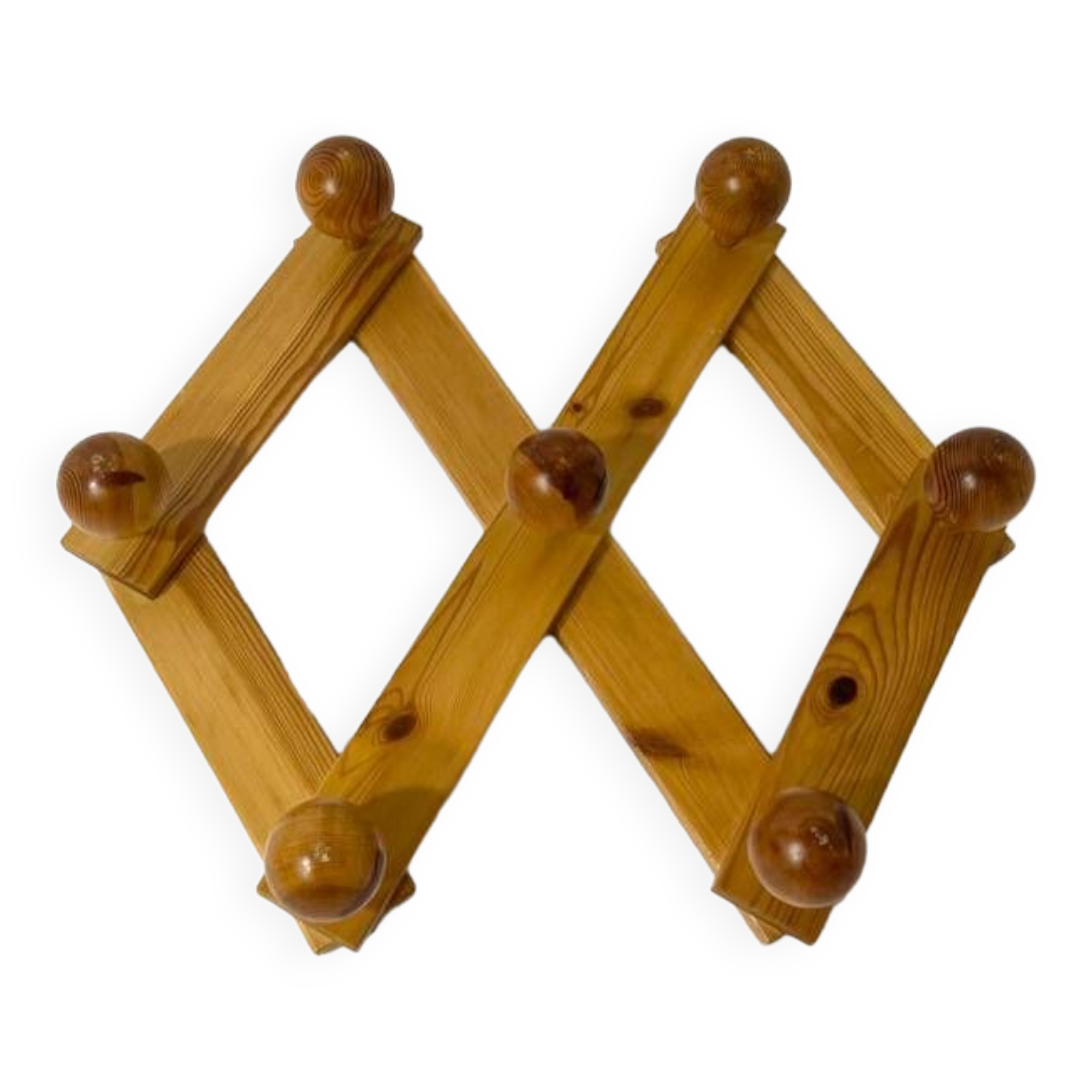 Porte manteau murale accordéon en pin massif