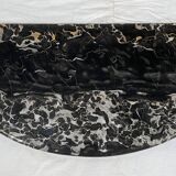 Wrought iron and black marble console, side table