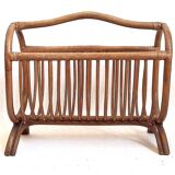 1960s rattan magazine rack