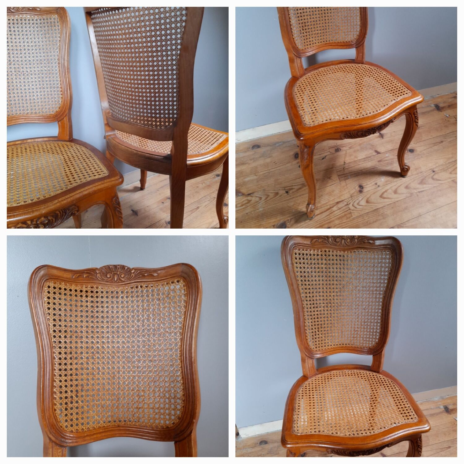 4 chairs channes Louis XV style 50s