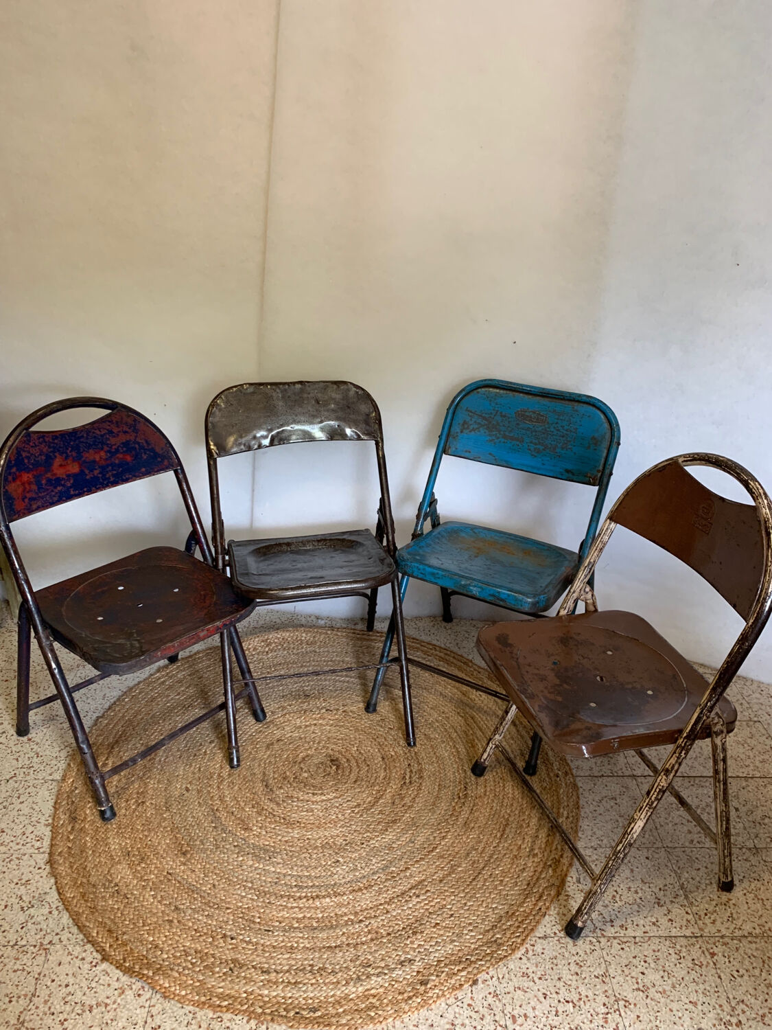 Folding metal chairs