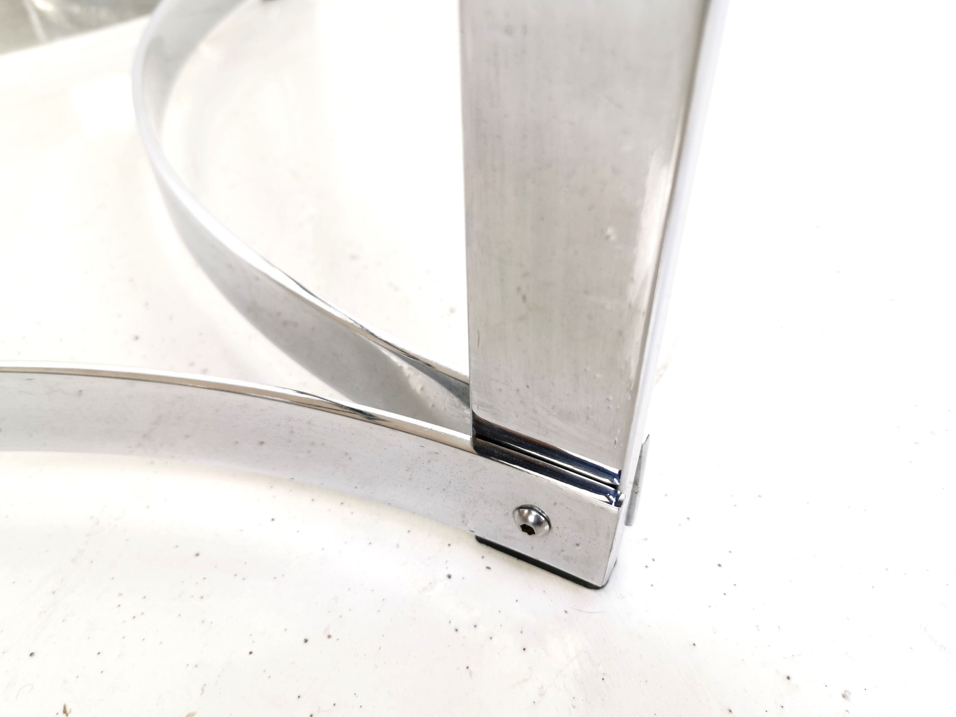 Round table glass chrome Merrow Associates Robert Young