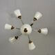 Venetian chandelier in colorless and white murano glass, venini circa 1940