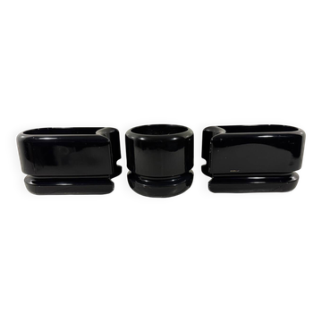 Luigi Colani set of 3 room dividing black planters 1970’s