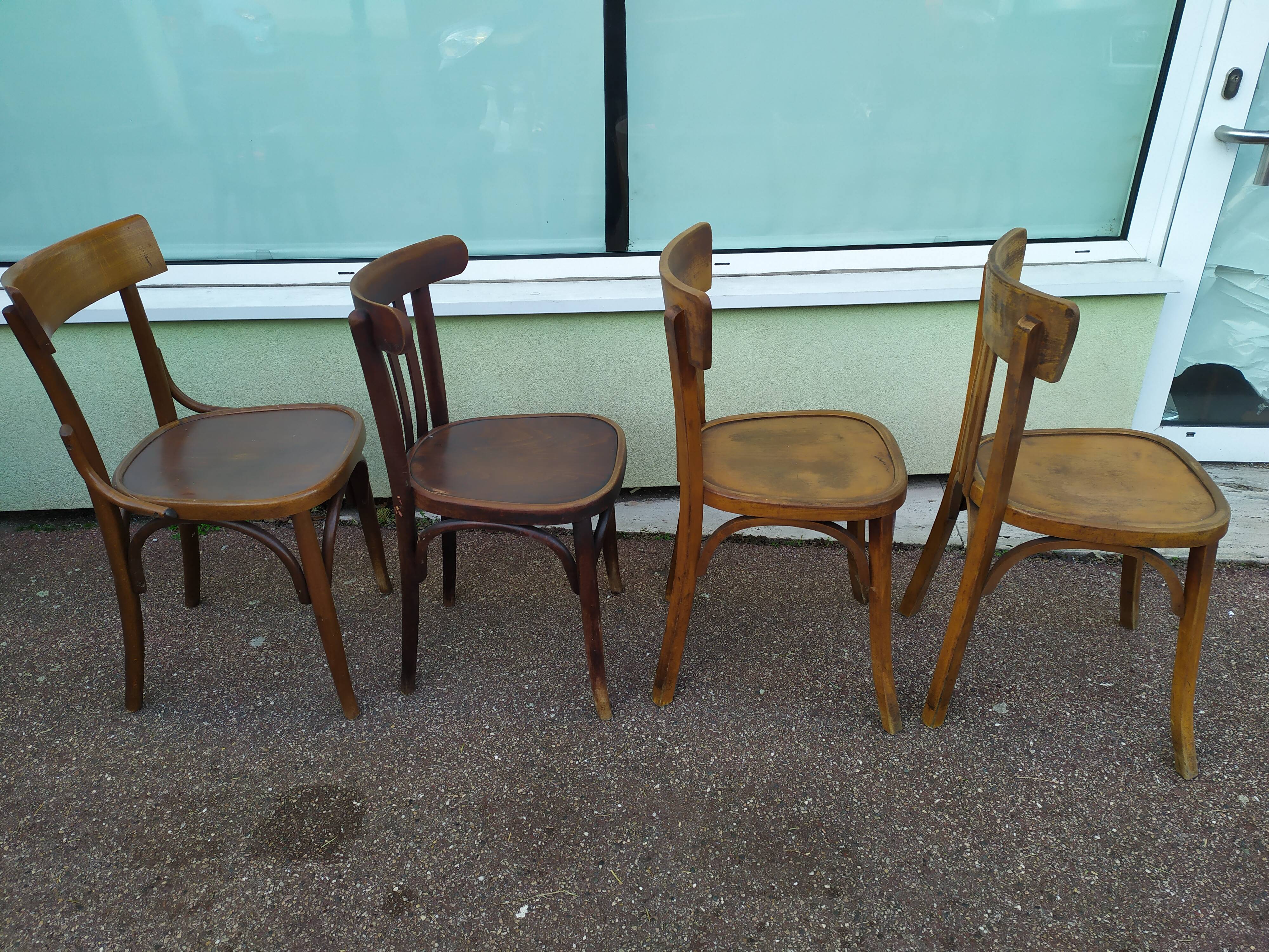 Ensemble de 4 chaises de bistrot - vintage - bar