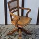 Victorian oak swivel armchair