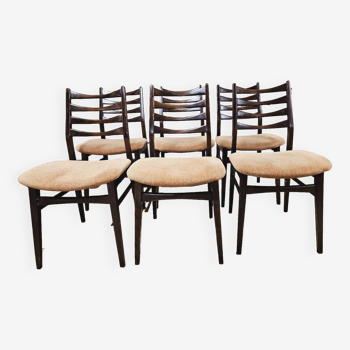 Lot de 6 chaises scandinaves en palissandre par Bähre Mignon Möbel 1960