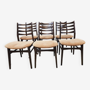 Set of 6 Scandinavian rosewood chairs by Bähre Mignon Möbel 1960