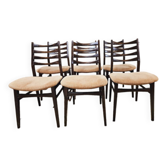 Set of 6 Scandinavian rosewood chairs by Bähre Mignon Möbel 1960