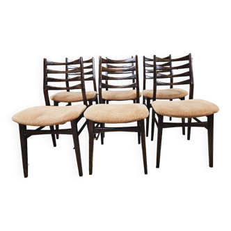 Lot de 6 chaises scandinaves en palissandre par Bähre Mignon Möbel 1960