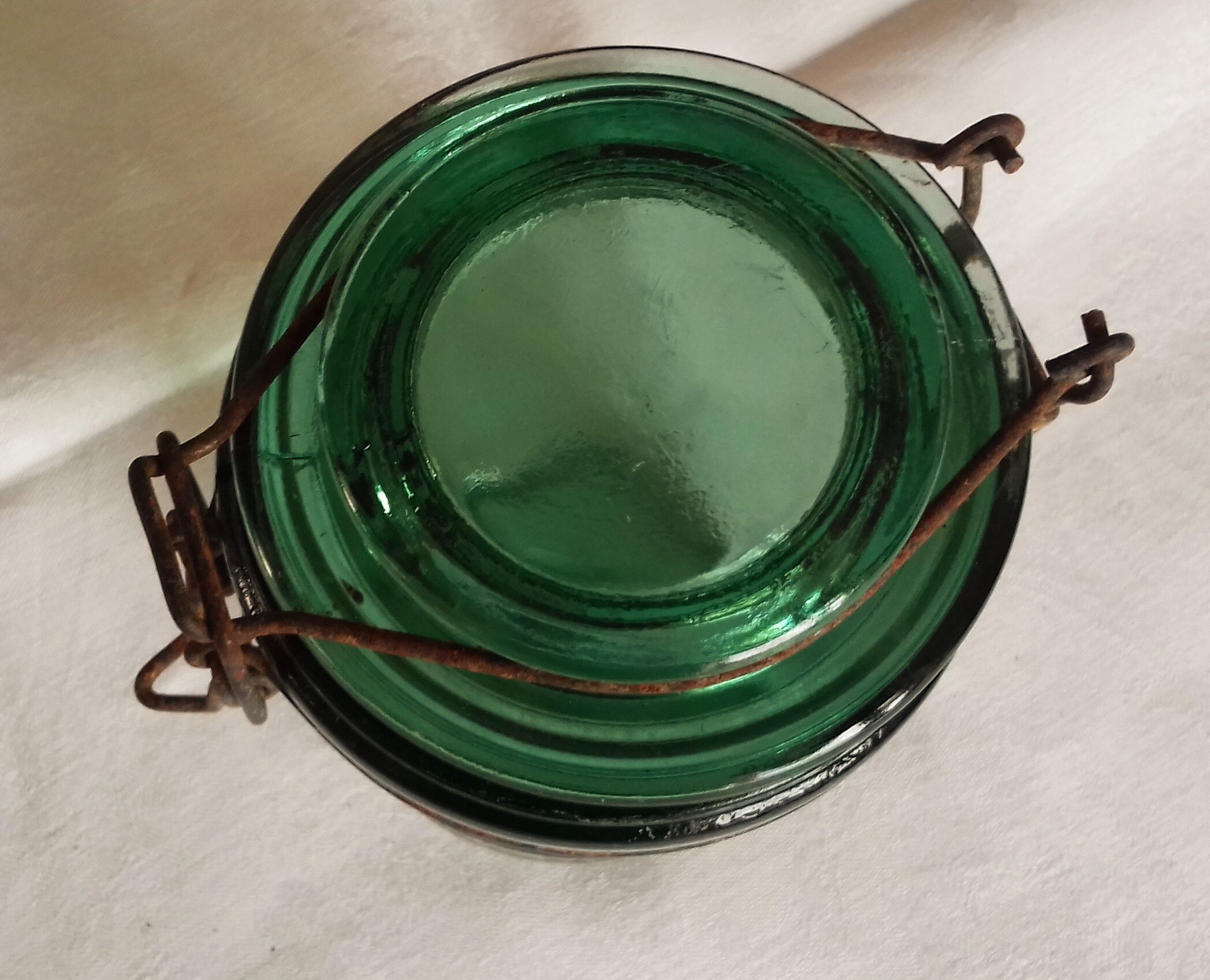 Solidex jar green glass