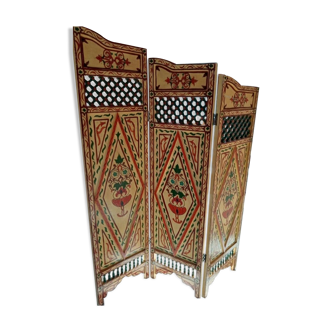 UNIQUE artisanal screen in painted wood patterns - BE