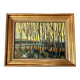 Tableau très ancien sous bois au coucher de soleil
