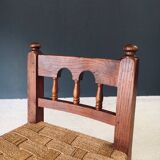 Oak & Rope Travail Populaire Side Chair, Belgium, 1950s