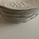Set of 12 English earthenware plates Burleigh Davenport relief Vine leaf and strawberries