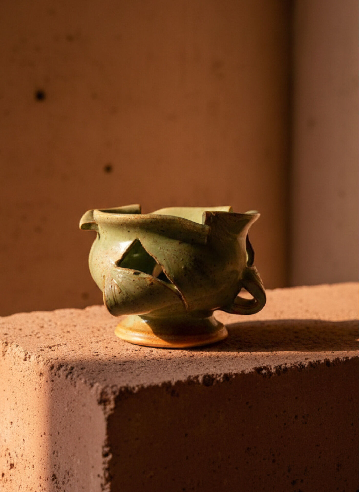 Handcrafted Glazed Stoneware Candle Holder