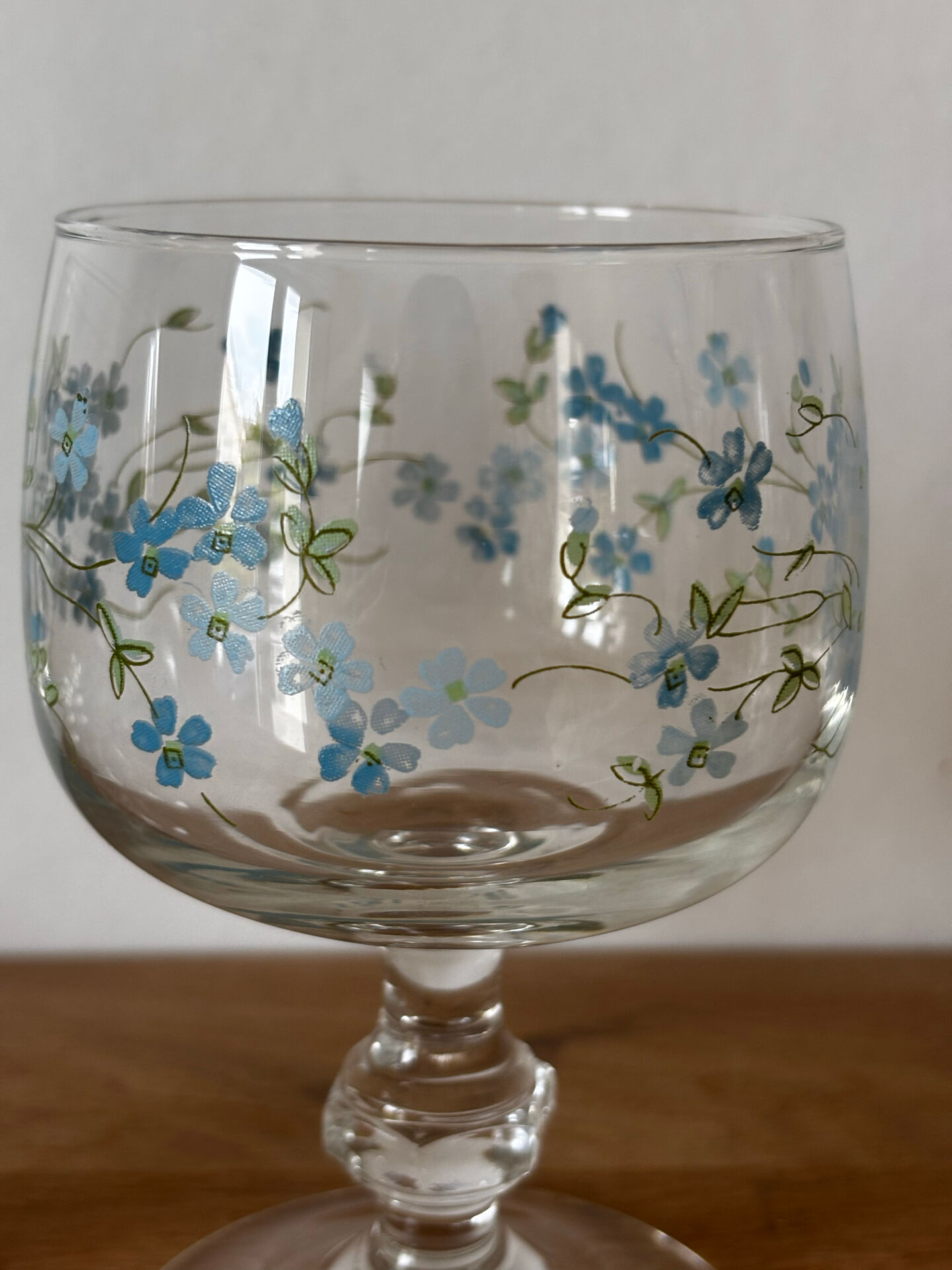 Vintage ensemble de 3 verres à pied grand format eau Arcopal véronica